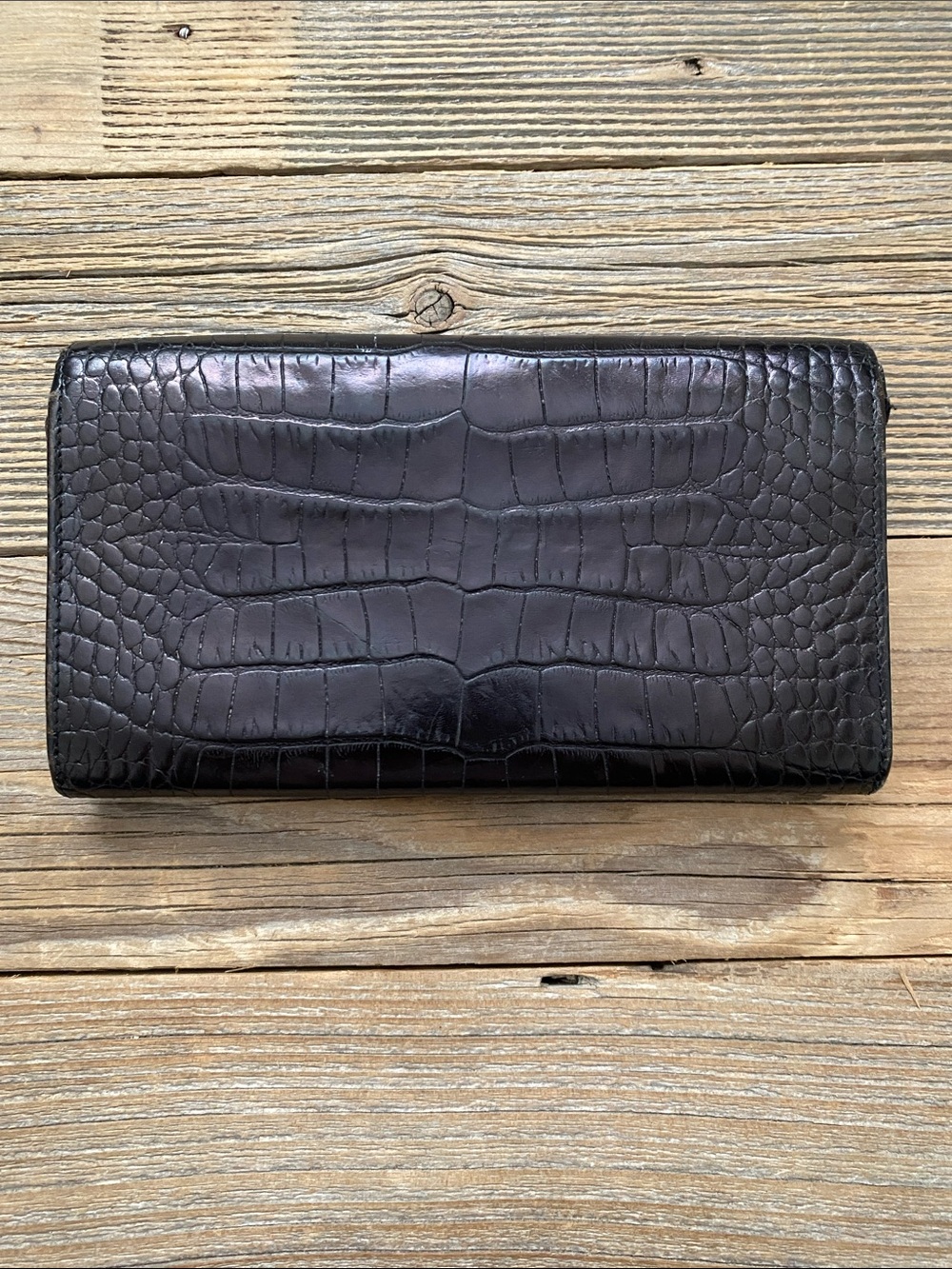 Vintage Ralph Lauren Alligator Embossed Wallet with Sterling Silver Detail. - Picture 3 of 13